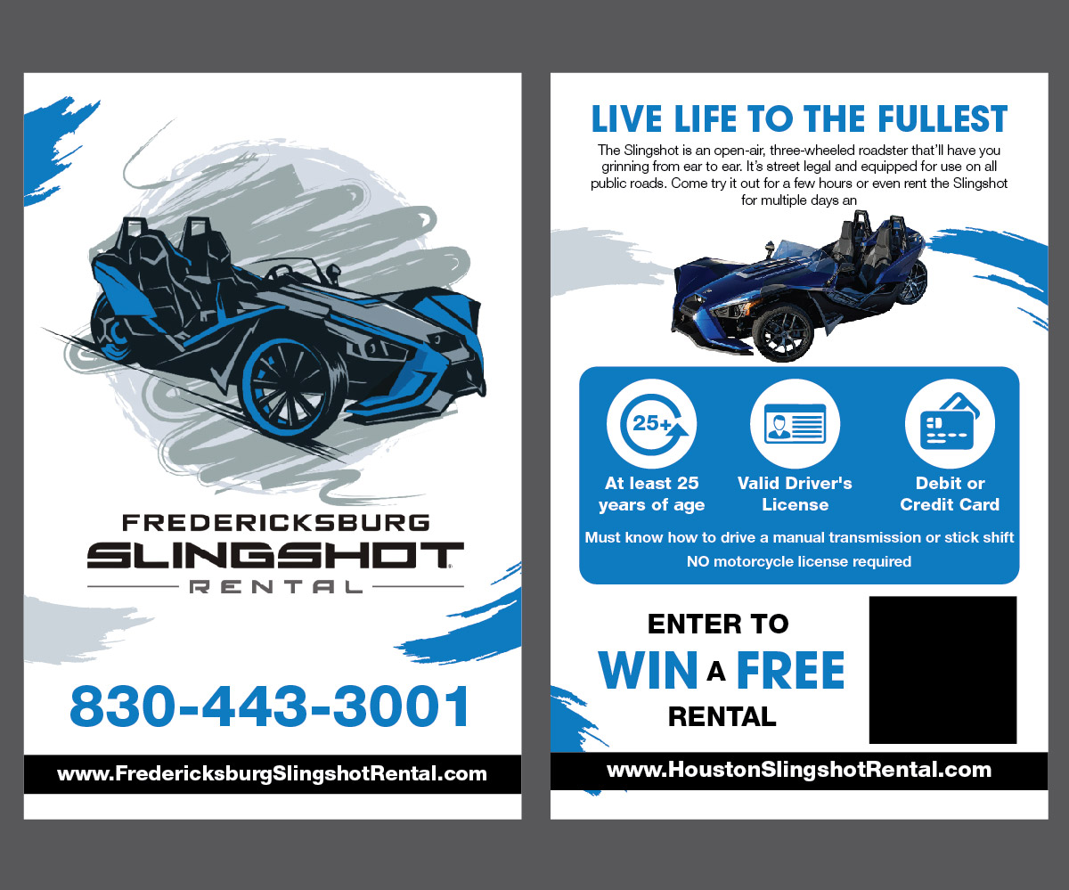 Flyer Design by Isnah Logo for Houston Slingshot Rental | Design #22925298