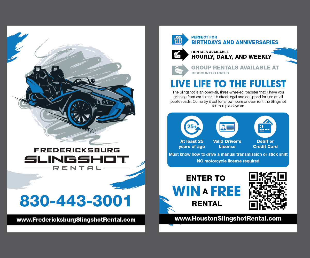 Flyer Design by Isnah Logo for Houston Slingshot Rental | Design #23236752