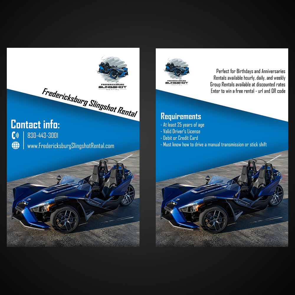 Flyer Design by dominicci23 for Houston Slingshot Rental | Design #22973946