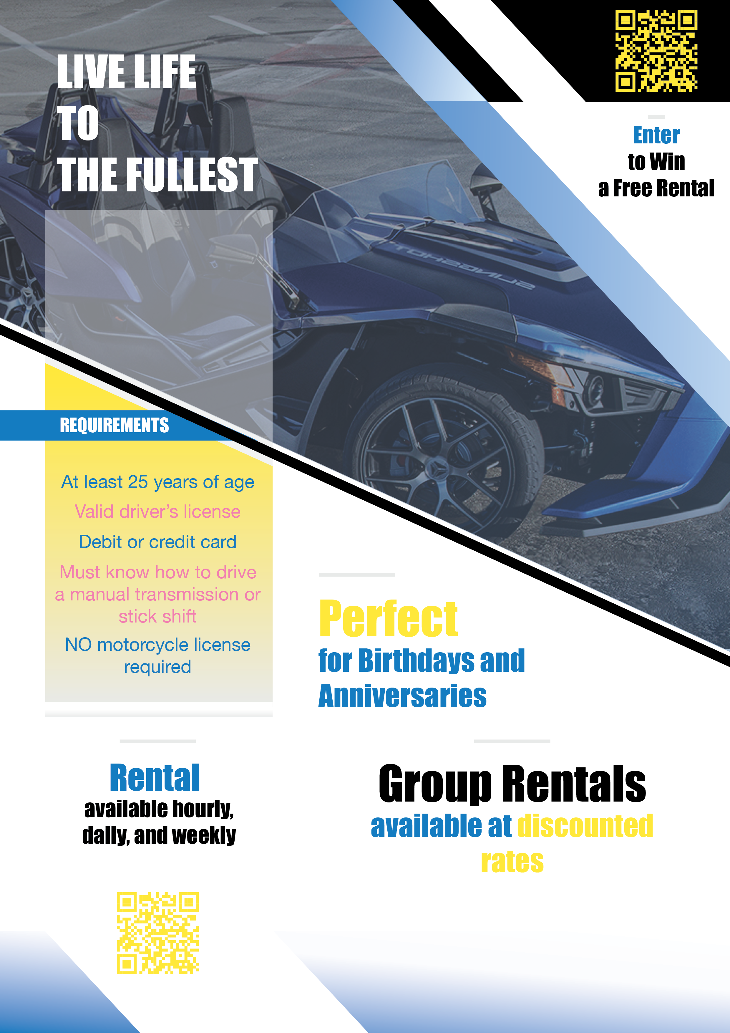 Flyer Design by Mihail Lazar for Houston Slingshot Rental | Design #22932069
