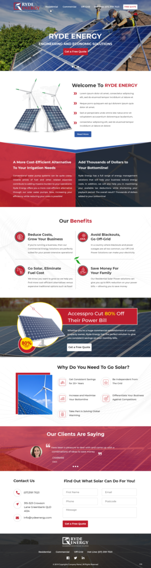 Web Design by pb for Ryde Energy | Design: #22939229