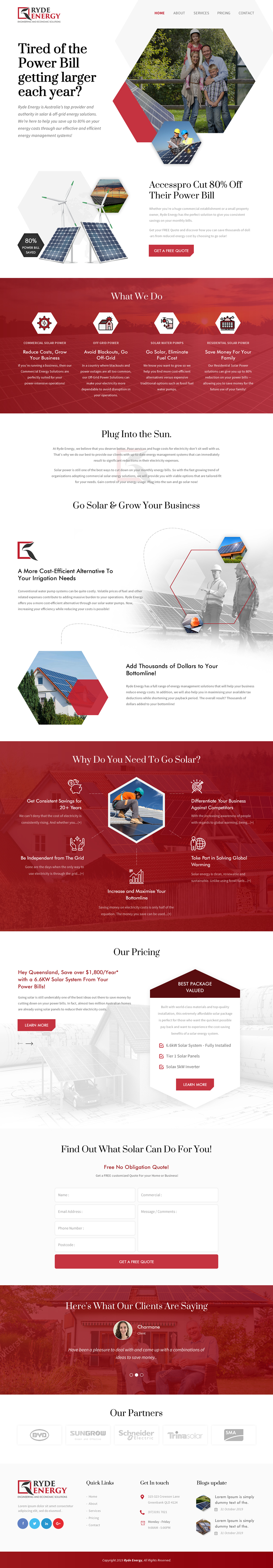 Web Design by rightway for Ryde Energy | Design #22939408
