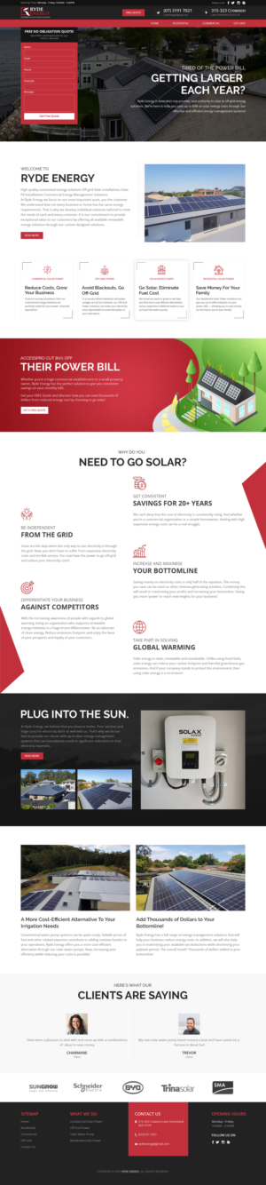 Web Design by sai.designer87 for Ryde Energy | Design #22950068