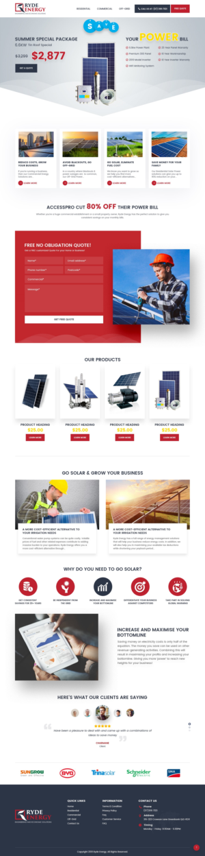 Web Design by nzdesigners for Ryde Energy | Design #22962836
