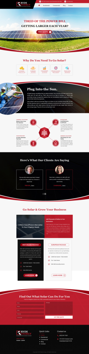 Web Design by SAI DESIGNS for Ryde Energy | Design #22974748
