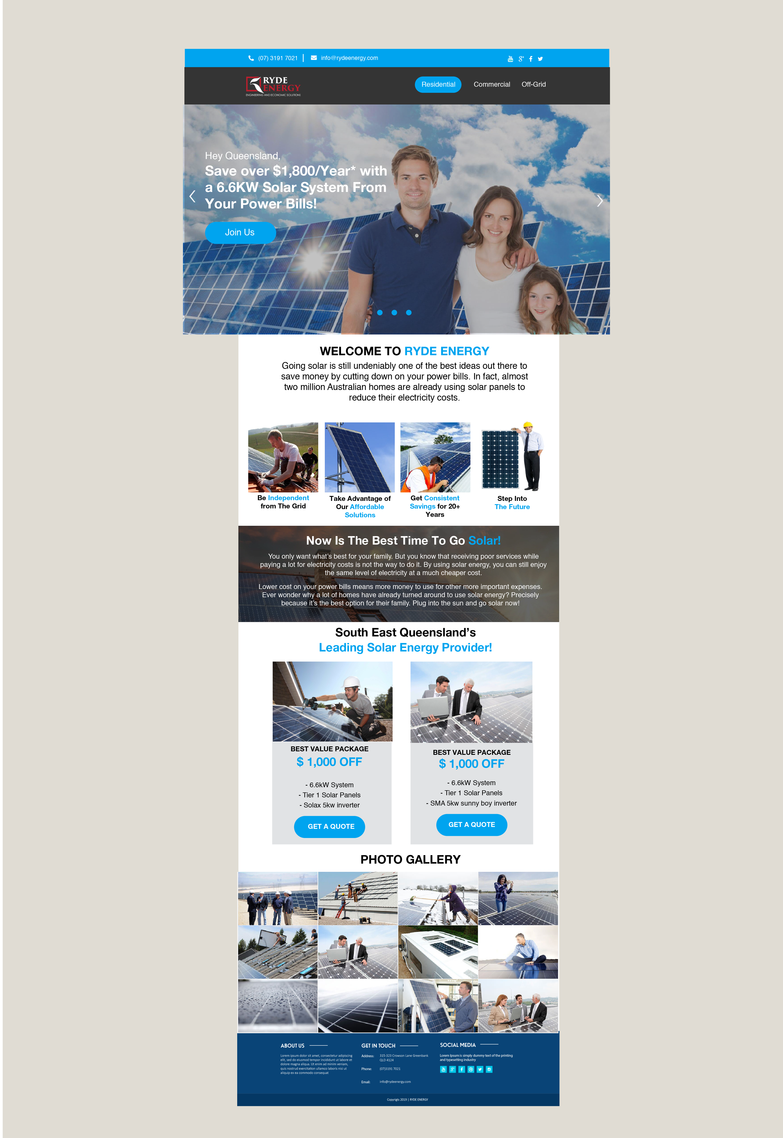 Web Design by Aourasha 4 for Ryde Energy | Design #22963272