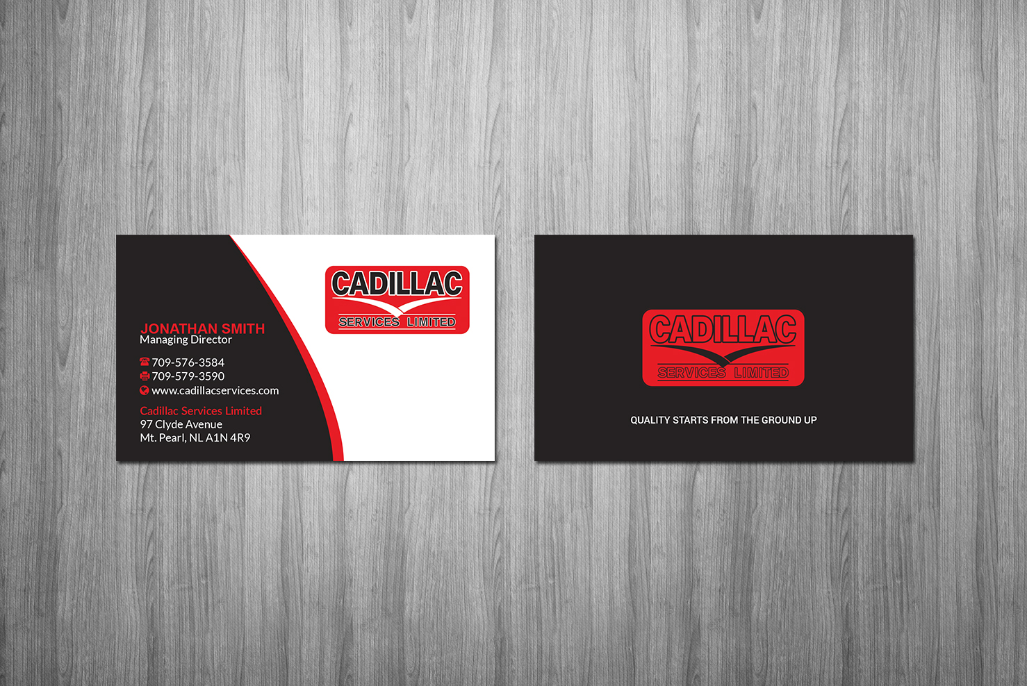 Business Card Design by Creations Box 2015 for Cadillac Services Ltd | Design #22950566