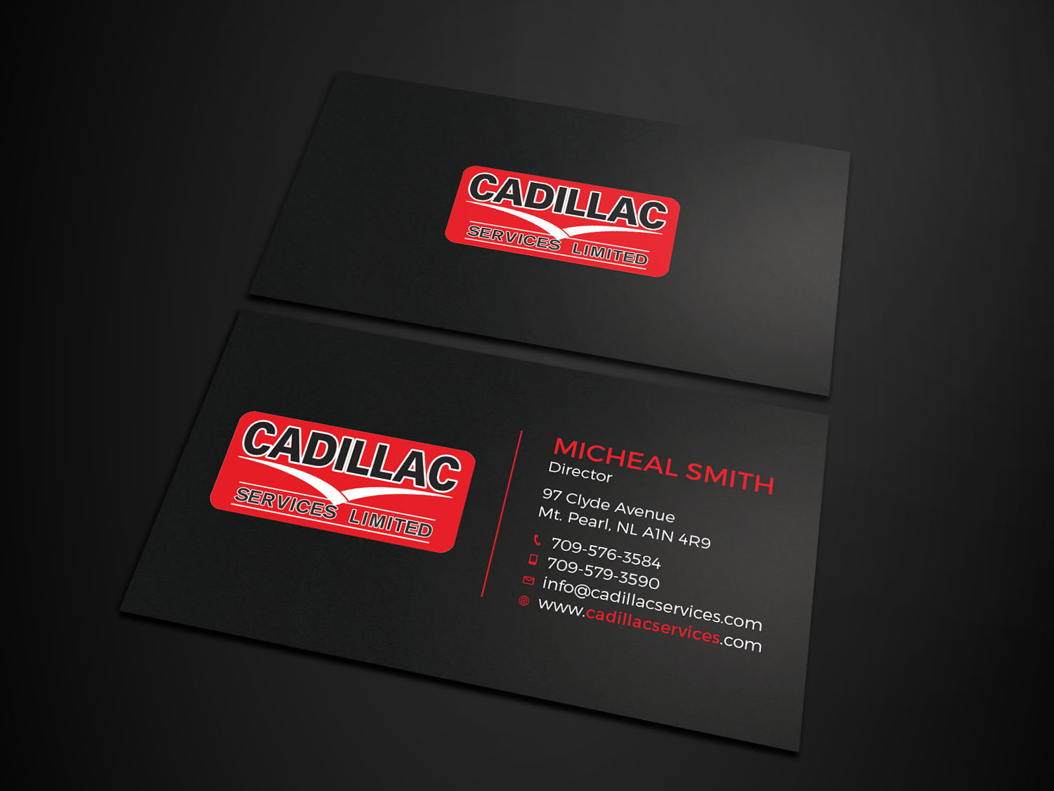 Business Card Design by Tripti Ranjan Gain for Cadillac Services Ltd | Design #22940430