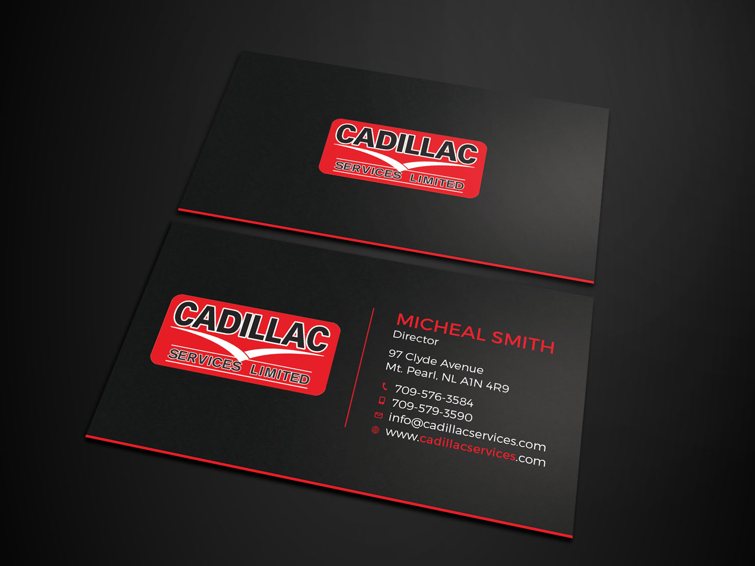 Business Card Design by Tripti Ranjan Gain for Cadillac Services Ltd | Design #22940431