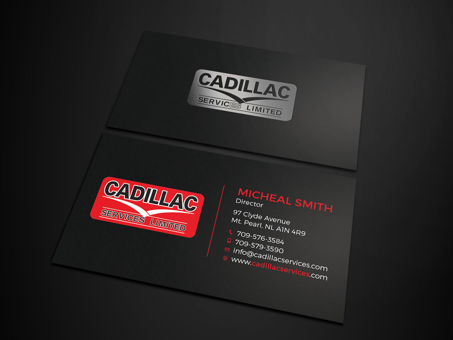 Business Card Design by Tripti Ranjan Gain for Cadillac Services Ltd | Design #22940433