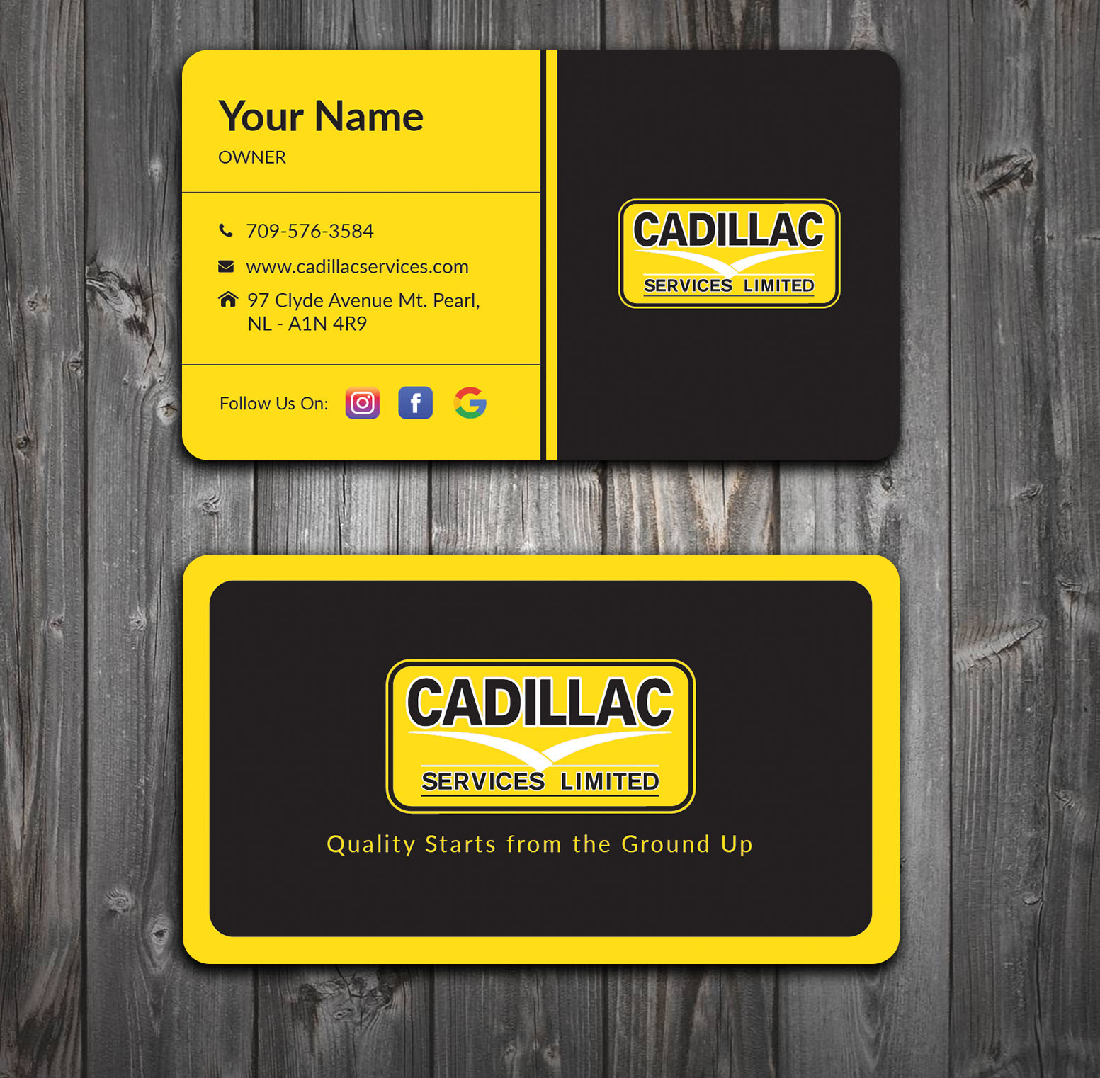 Business Card Design by Art Pocha Design for Cadillac Services Ltd | Design #22949451