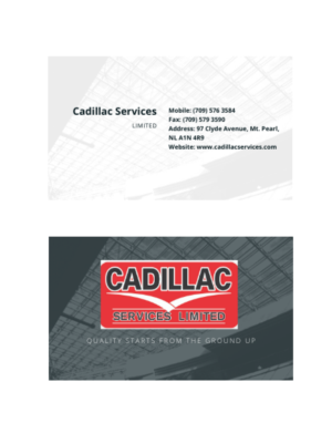 Business Card Design by SonaDesigns for Cadillac Services Ltd | Design: #22940631
