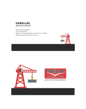 Business Card Design by SonaDesigns for Cadillac Services Ltd | Design: #22940639