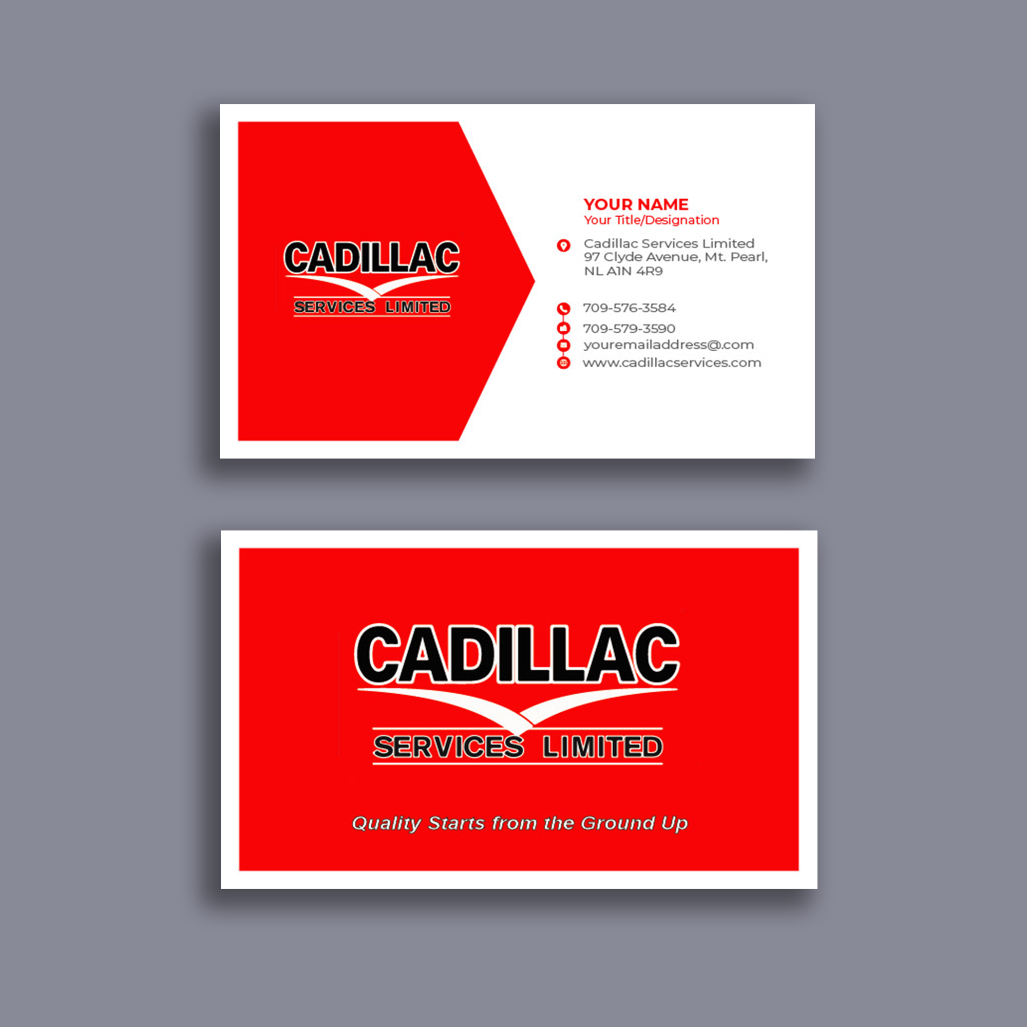 Design de Carte de Visite par kamruz_dcrd88 pour Cadillac Services Ltd | Design #22940033