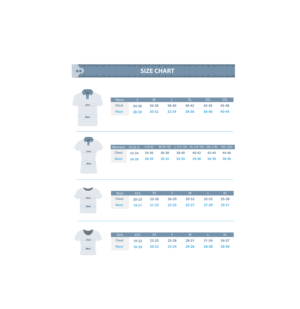 Creative Design "Size Chart" for a Clothing Product | Graphic Design by IndreDesign