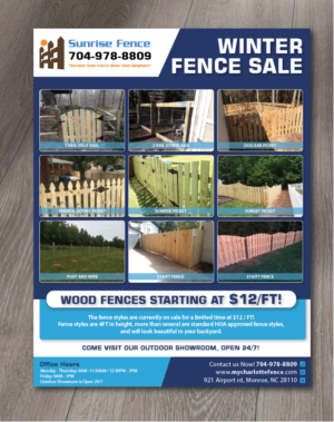 Winter Fence Sale Fence Types | Flyer Design by alex989