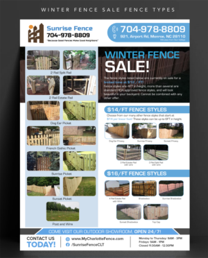 Winter Fence Sale Fence Types | Flyer Design by ARTOGRAPHY