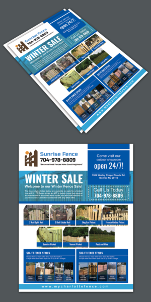Winter Fence Sale Fence Types | Flyer Design by BLUE WINGS
