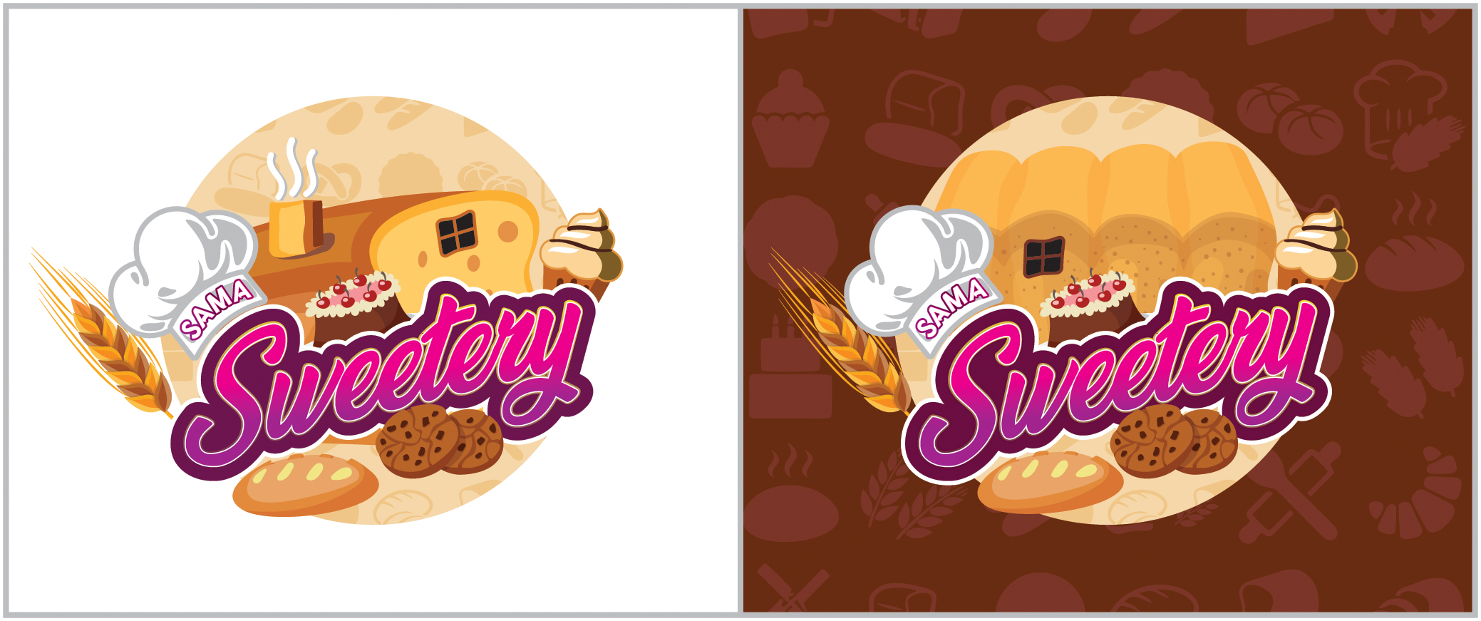 Logo Design by Tuba Art Studio. IZ (IMRAN ZW) for SAMA Sweetery | Design #22977104
