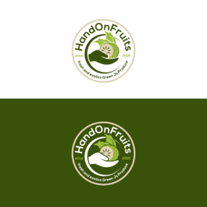 Name : HandOnFruits  Slogan : fresh and exotics Green Js Produce since 2015 | Diseño de Logo por Graphic Bricks