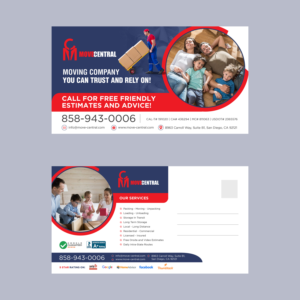 6x11 Postcard for Moving Company | Postcard Design by ZeneFashions