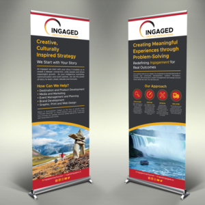 Two (2) 33 x 86 Single-Sided Retractable Banners | Graphic Design by Designers Hub