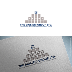 The Biglieri Group Ltd.; Planning, Development, Project Management, Urban Design; 20 years or 20th anniversary | Logo Design by Modeform