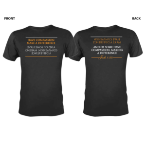 HAVE COMPASSION MAKE A DIFFERENCE T-SHIRT DESIGN FRONT AND BACK | T-shirt Design by 75-R-P-Z