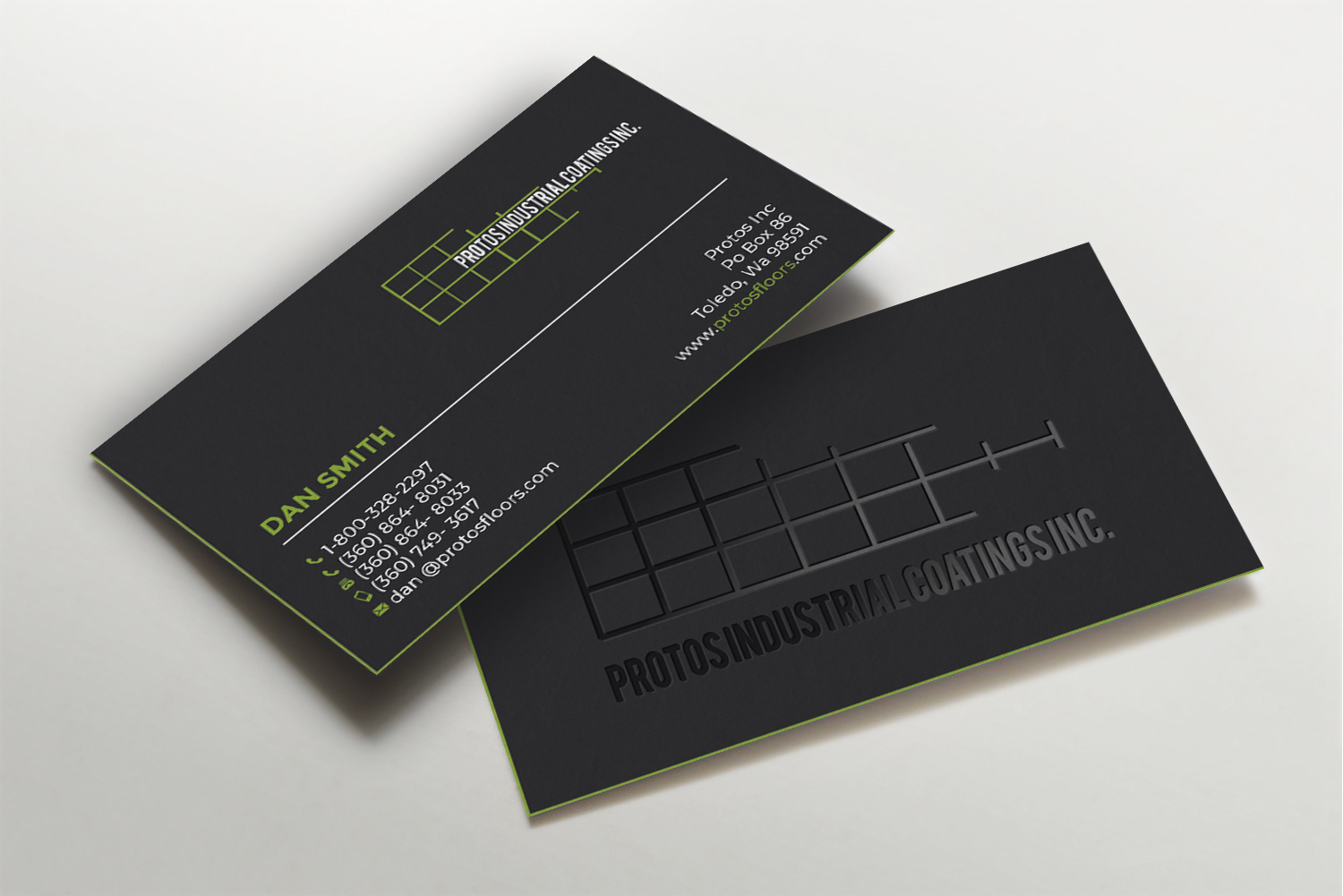 Business Card Design by LAXMI DESIGNHUB for Protos Industrial Coatings | Design #22989380