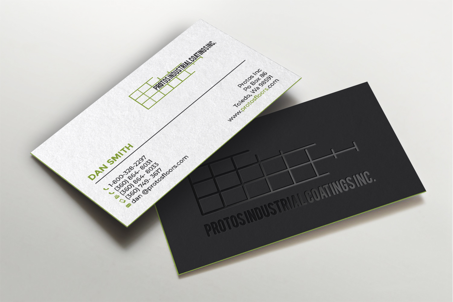 Business Card Design by LAXMI DESIGNHUB for Protos Industrial Coatings | Design #22989388