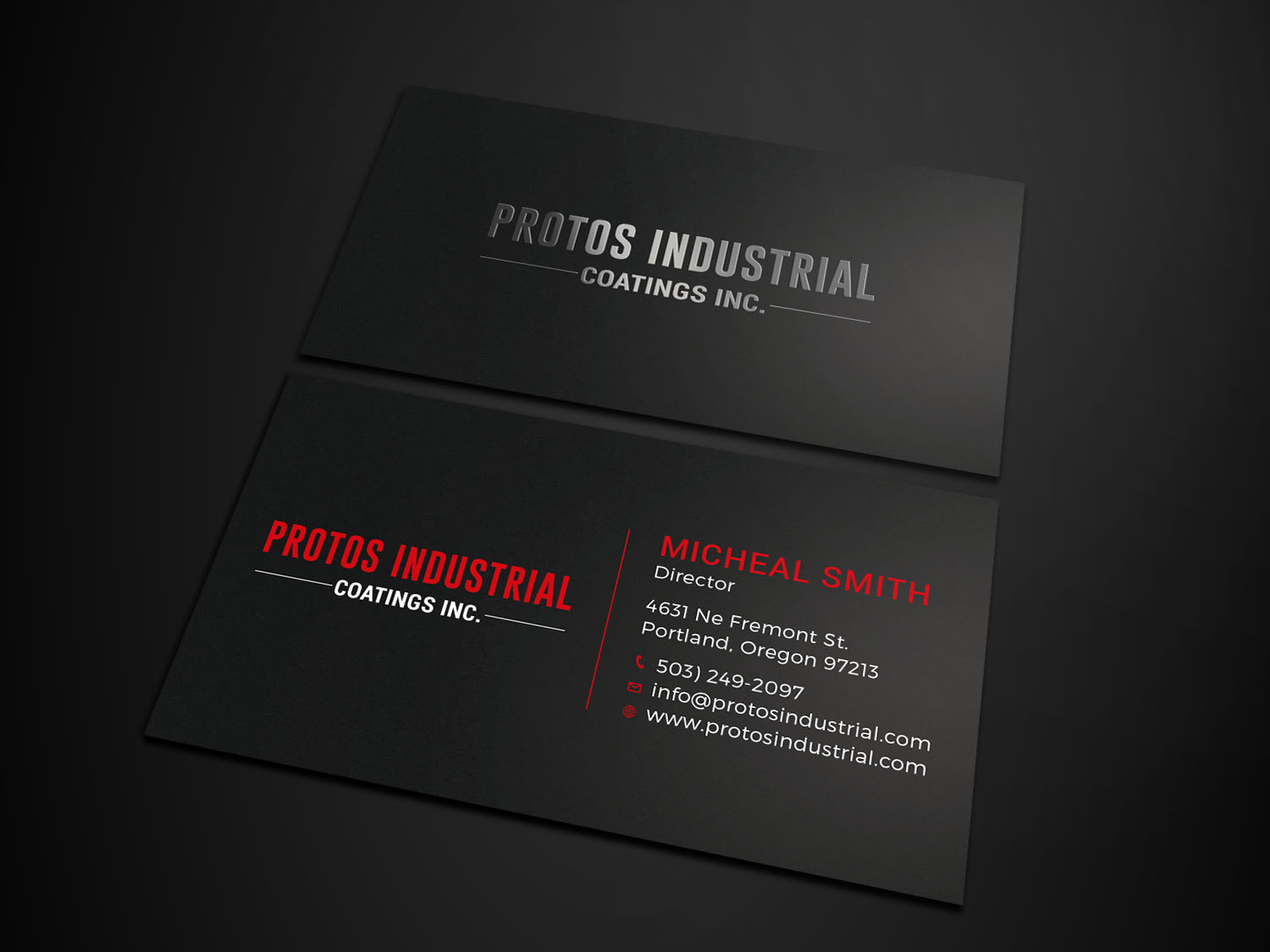 Business Card Design by Tripti Ranjan Gain for Protos Industrial Coatings | Design #22972932