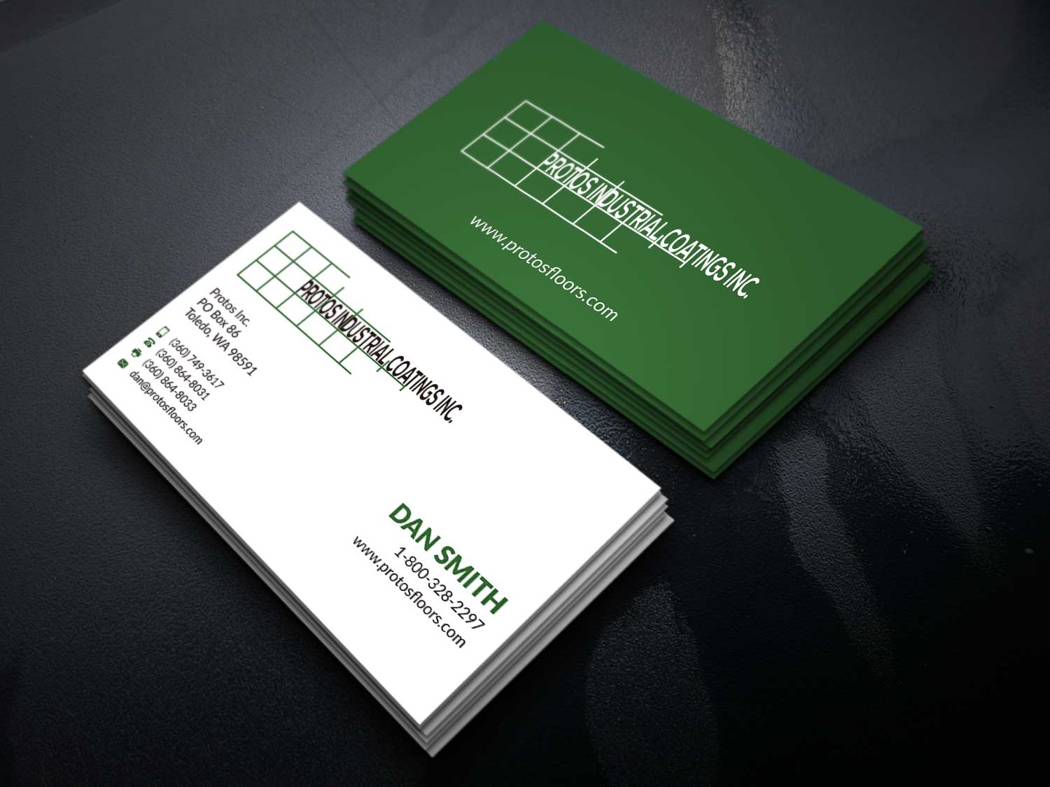Business Card Design by Musa. A for Protos Industrial Coatings | Design #22976013