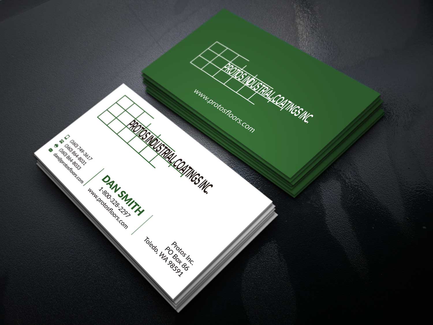 Business Card Design by Musa. A for Protos Industrial Coatings | Design #22976015