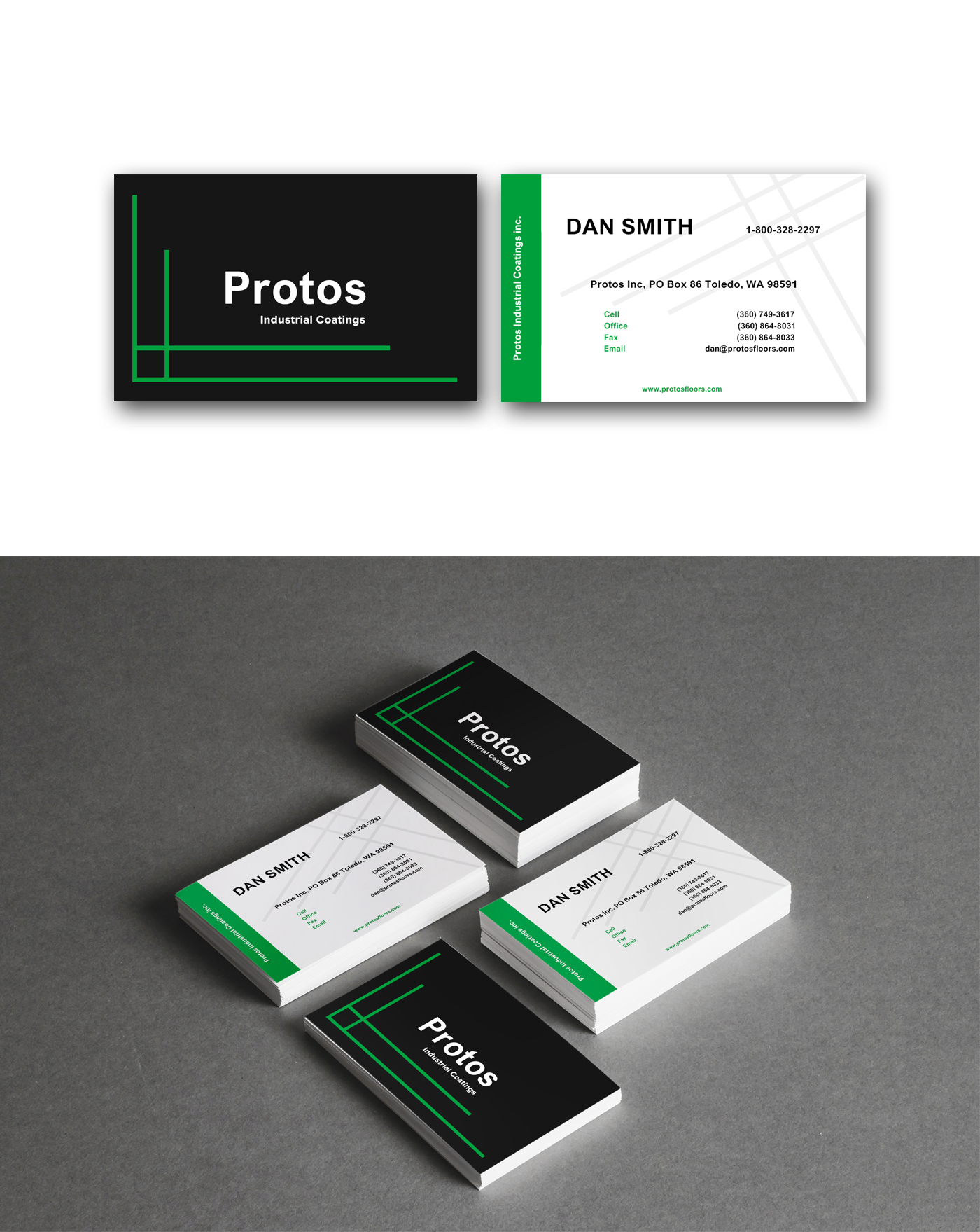 Business Card Design by SophiaCote for Protos Industrial Coatings | Design #23007986