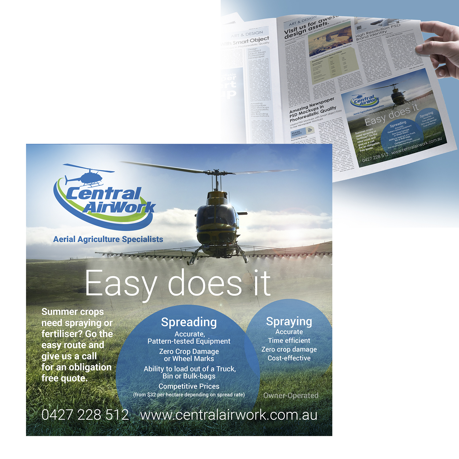 Newspaper Ad Design by see why for Central Airwork PTY LTD | Design #23001524