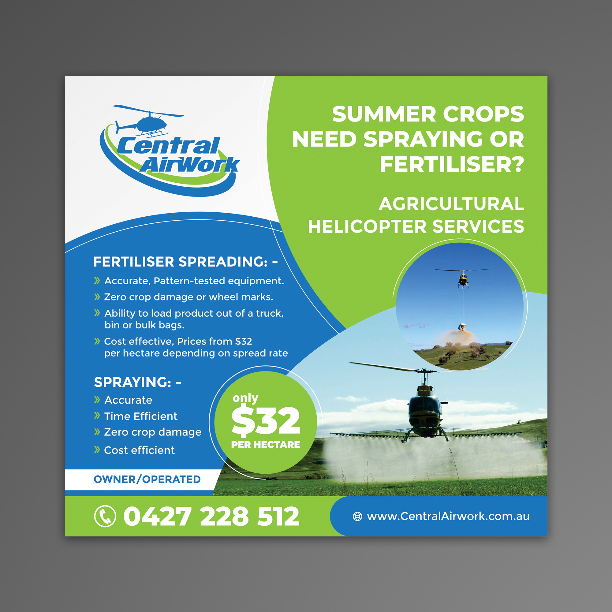 Newspaper Ad Design by OwnDesign for Central Airwork PTY LTD | Design #23000637