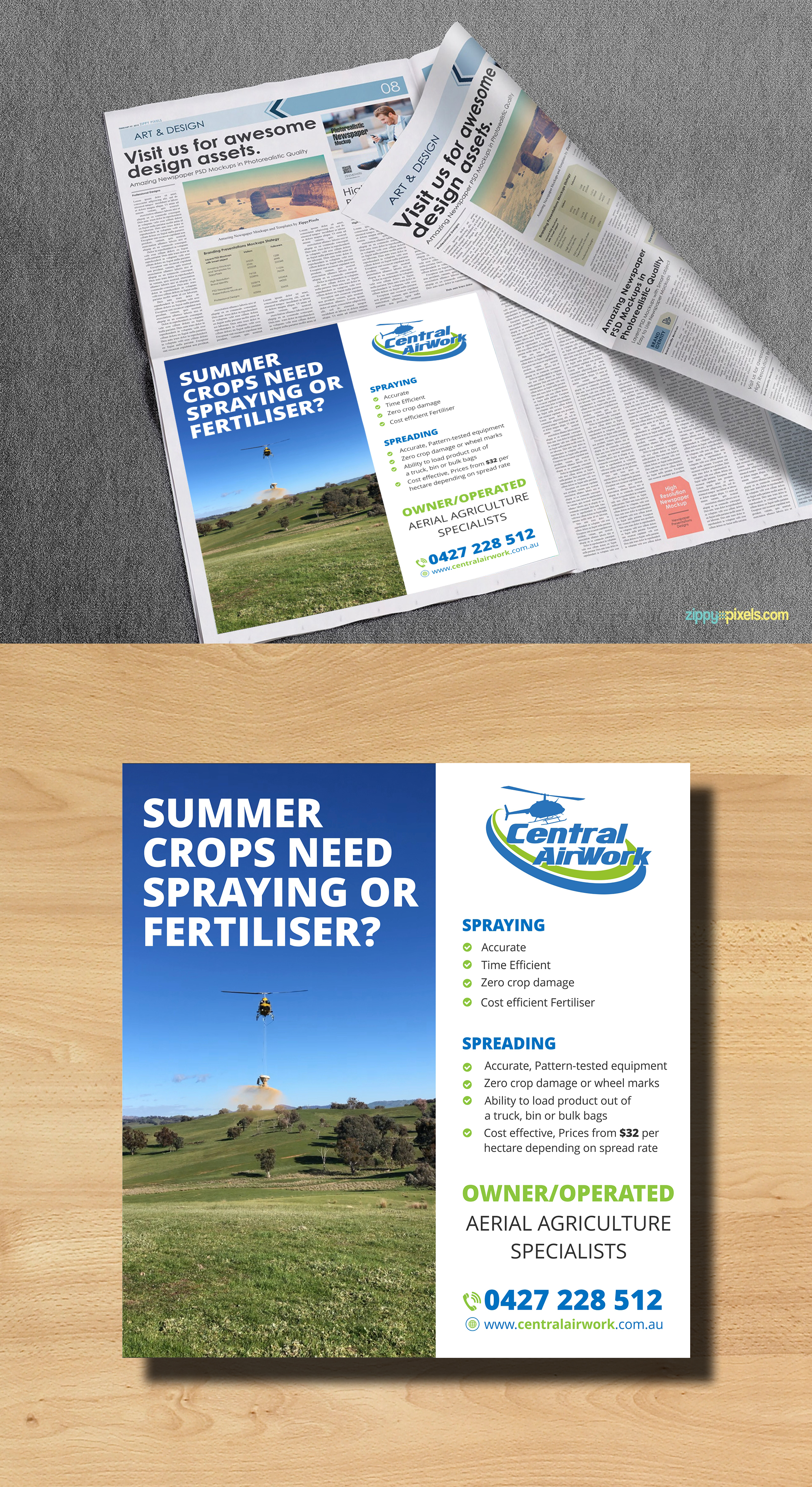 Newspaper Ad Design by ecorokerz for Central Airwork PTY LTD | Design #22979293