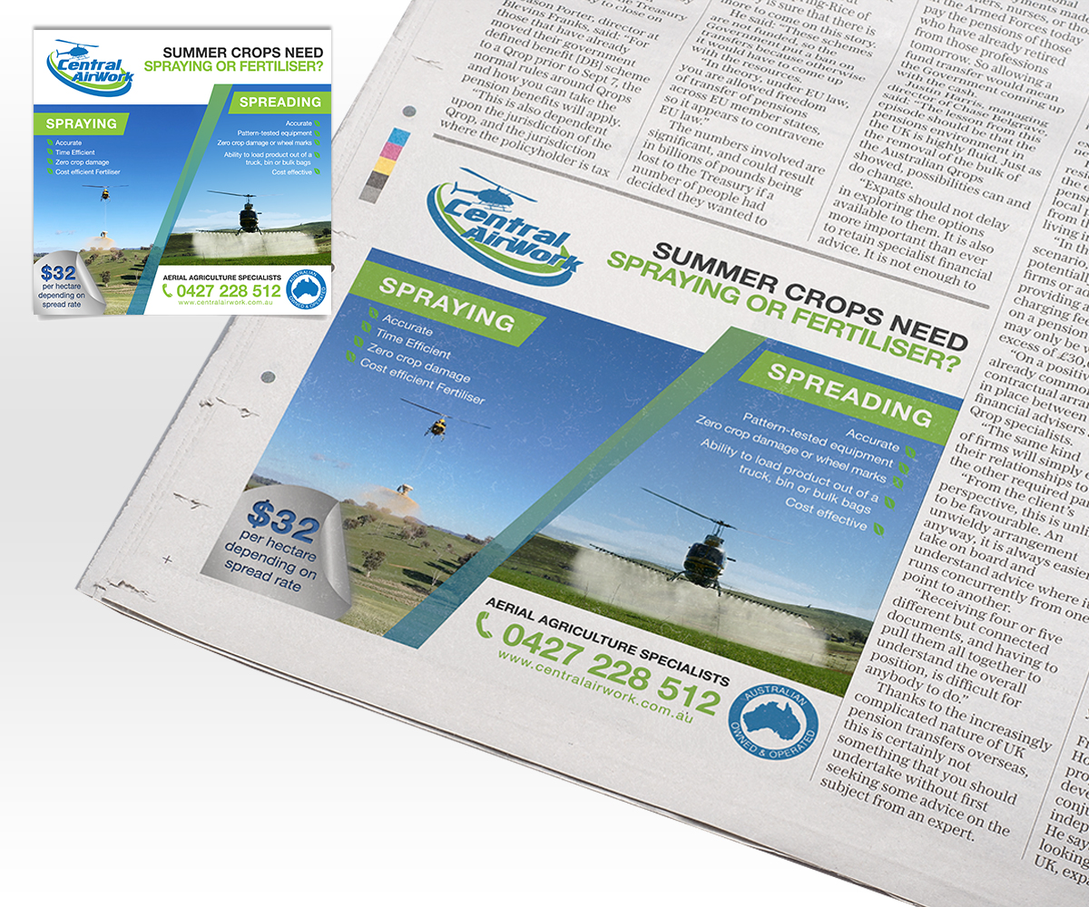 Newspaper Ad Design by Luniere Designs for Central Airwork PTY LTD | Design #23033040