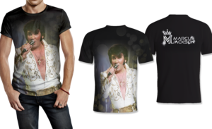 Marcus Jackson Elvis Tribute Artist Sublimation T-Shirt design | Diseño de Impresos por Pinky 