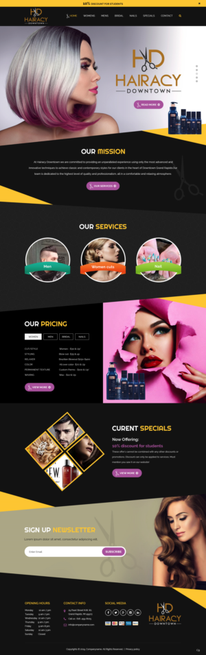 Web Design by pb for Hairacy Downtown | Design: #22992504