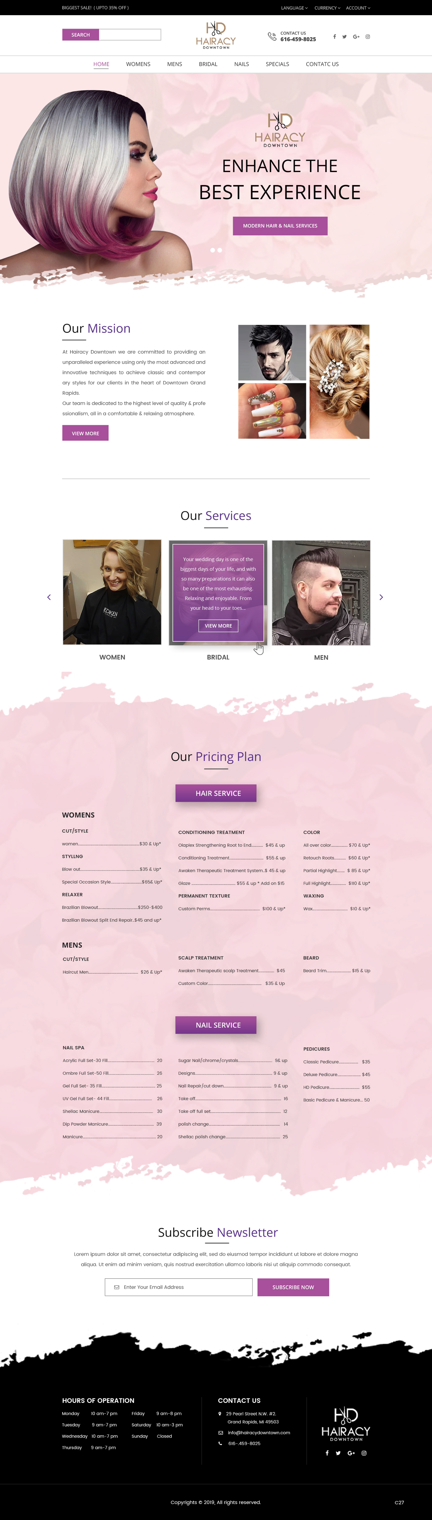 Web Design by pb for Hairacy Downtown | Design #22992507
