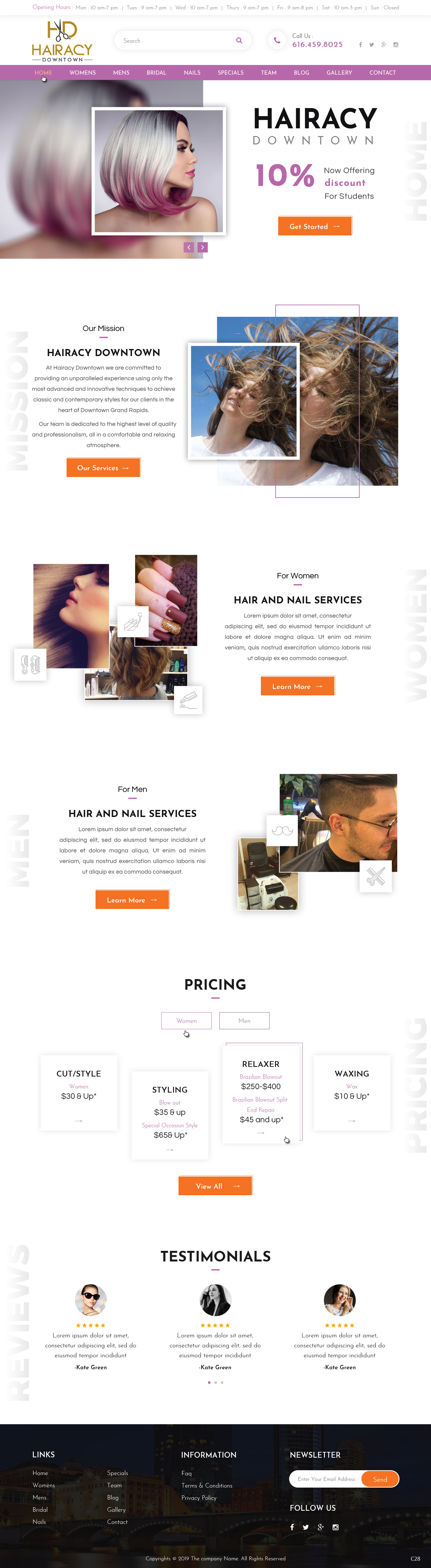 Web-Design von pb für Hairacy Downtown | Design #22992512