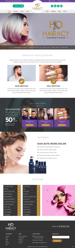 Web Design by pb for Hairacy Downtown | Design: #22992514