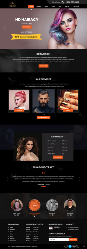 Web Design by pb for Hairacy Downtown | Design: #22992518