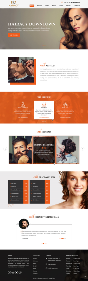 Diseño Web por pb para Hairacy Downtown | Diseño #22992519