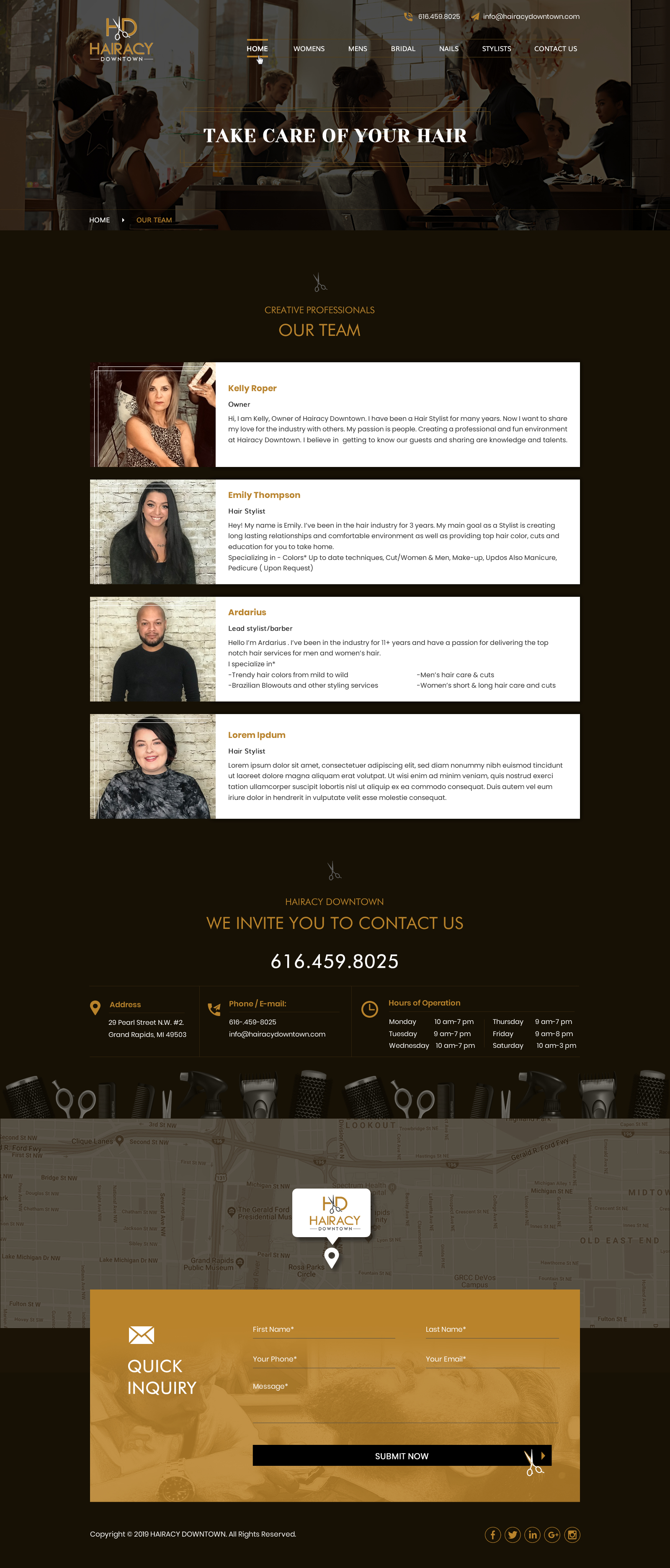 Diseño Web por Sbss para Hairacy Downtown | Diseño #23050086