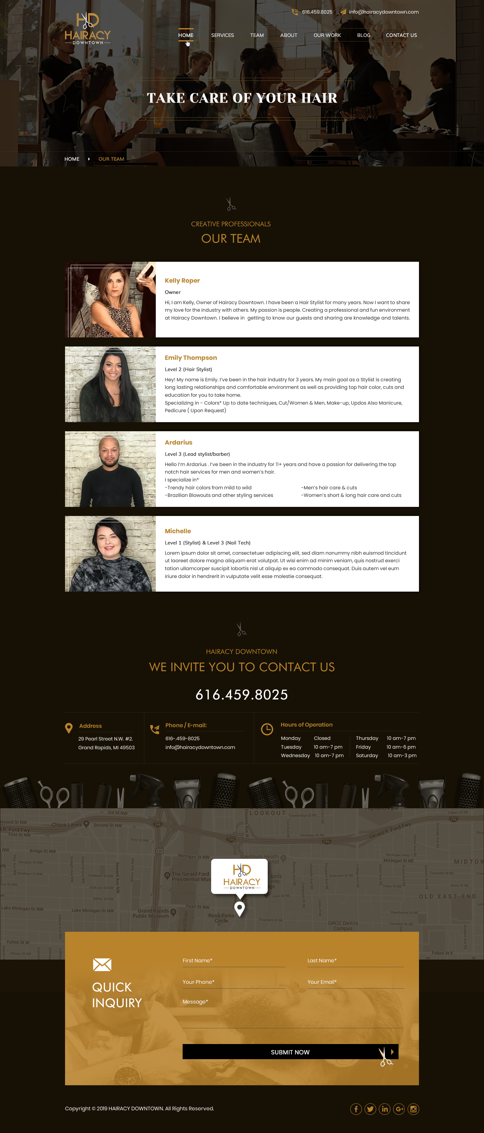 Diseño Web por Sbss para Hairacy Downtown | Diseño #23136739