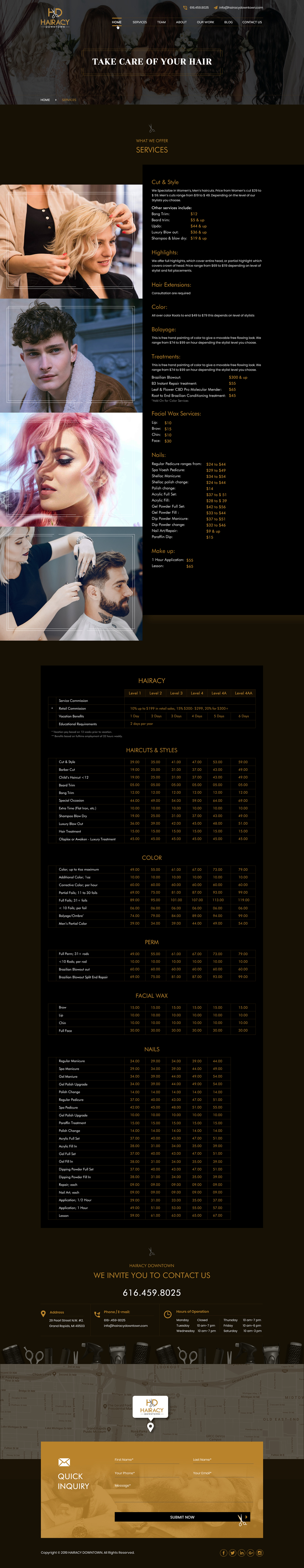 Diseño Web por Sbss para Hairacy Downtown | Diseño #23136740