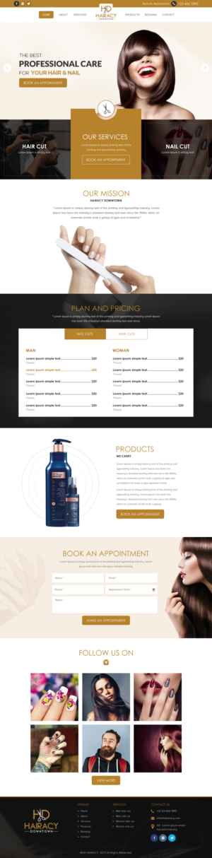Diseño Web por rightway para Hairacy Downtown | Diseño #22992847