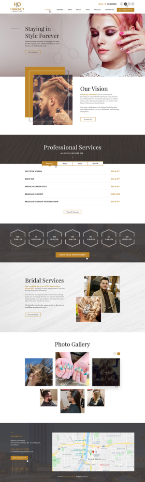 Diseño Web por Ved Web Services para Hairacy Downtown | Diseño #22999010